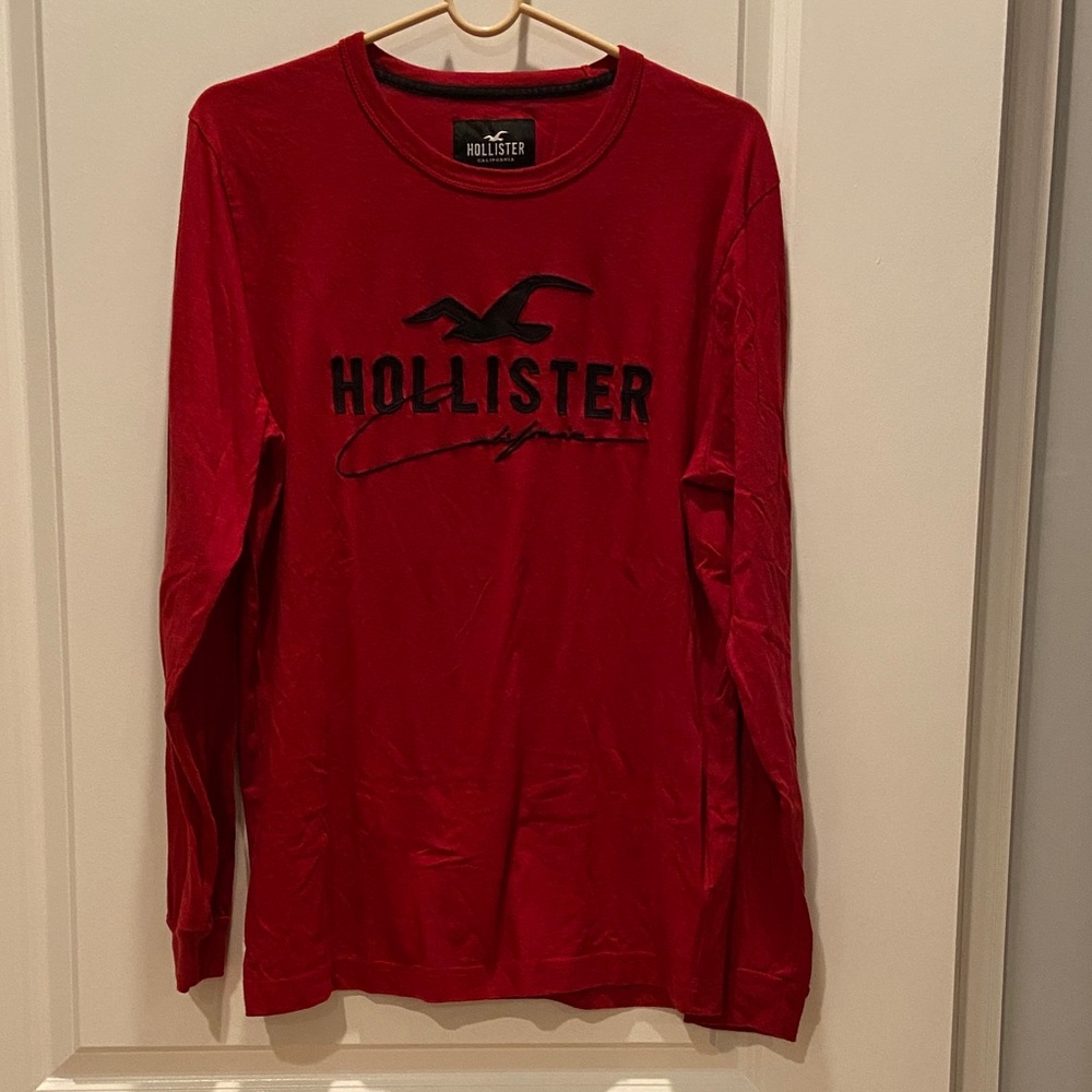Hollister Red Graphic Long Sleeve Tee